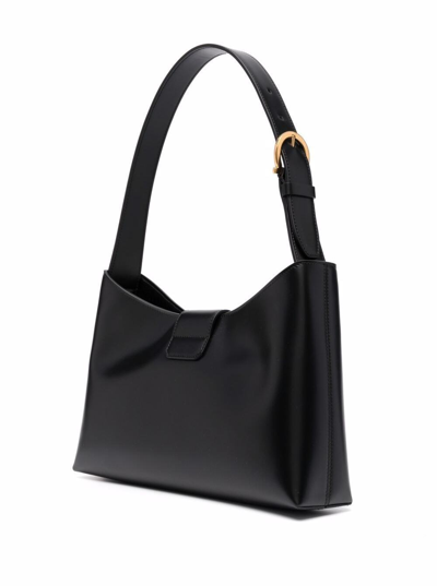 Shop Ferragamo Salvatore  Woman's Trifolio Black Leather Shoulder Bag