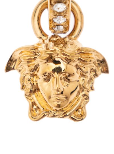 Shop Versace Woman's Medusa Metal  Pendant Earrings With  Crystals Detail In Metallic