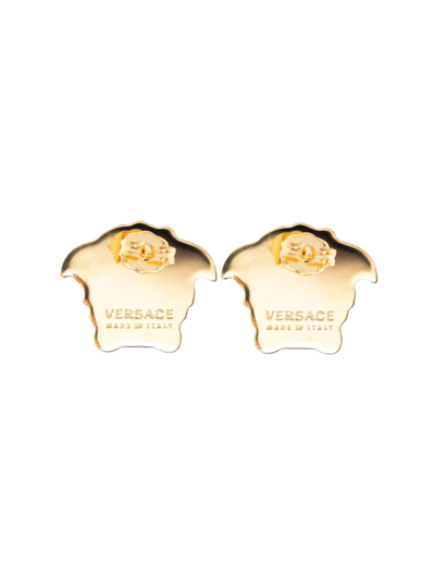 Shop Versace Woman's Medusa Gold Metal Earrings In Metallic