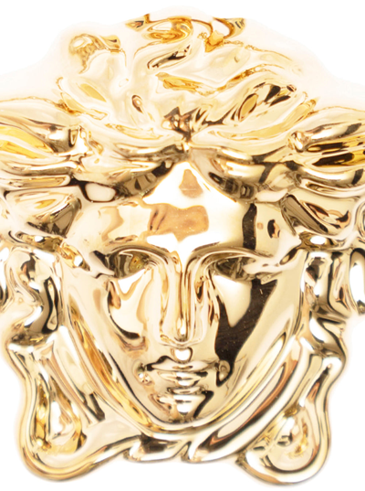 Shop Versace Woman's Medusa Gold Metal Earrings In Metallic