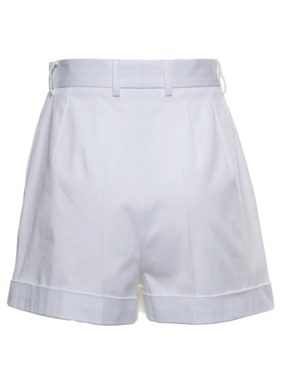 Shop Dolce & Gabbana White Cotton Gabardine Shorts