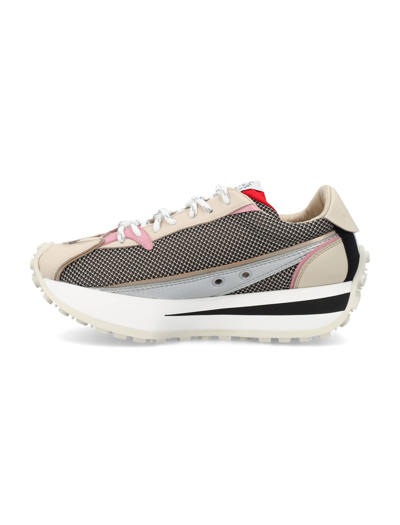 Stella Mccartney Reclypse Lace-up Sneakers In Beige Silver