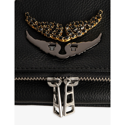 Zadig & Voltaire Swing Your Wings Rhinestone-encrusted Metal Badge In Noir