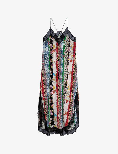 Shop Zadig & Voltaire Zadig&voltaire Women's Multicolor Ristyl Graphic-print Cami Midi Dress