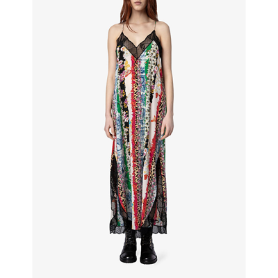 Shop Zadig & Voltaire Zadig&voltaire Women's Multicolor Ristyl Graphic-print Cami Midi Dress