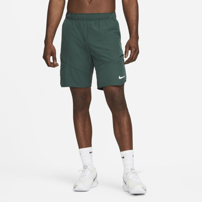 Shop Nike Court Dri-fit Advantage Men's Tennis Shorts In Pro Green,white