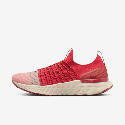 Shop Nike Men's React Phantom Run Flyknit 2 Road Running Shoes In Red