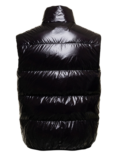 Shop Dsquared2 D-squared2 Man's Shiny Black Nylon Vest With  Logo