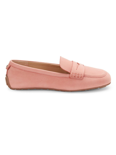 Shop Sam Edelman Women's Tucker Suede Penny Driving Loafers In Carmine Rose