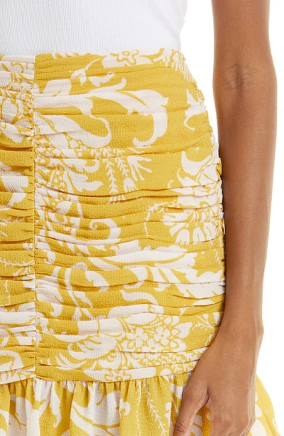 Shop Ted Baker Arieyel Floral Ruched Skirt In Yellow
