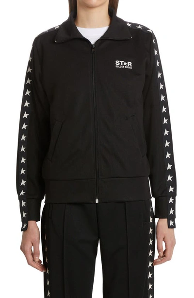 Shop Golden Goose Star Logo Track Jacket In Black/white