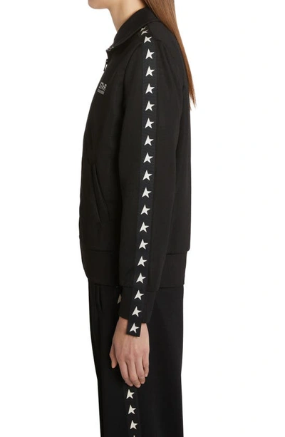 Golden Goose Deluxe Brand High-collar Sweatshirt With Star Detailing And Zipper In Black/white