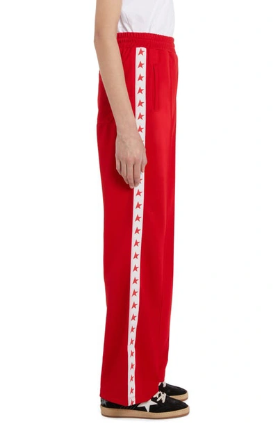 Shop Golden Goose Dorotea Star Collection Logo Track Pants In Tango Red/ White