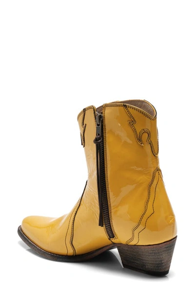 Shop Free People New Frontier Western Bootie In Yellow Patent
