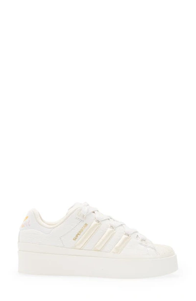 Shop Adidas Originals Superstar Bonega Platform Sneaker In Crystal White/white/white