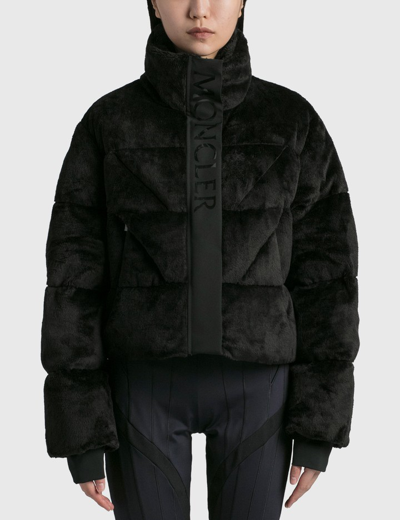 Shop Moncler Bourdon Short Teddy Jacket In Black