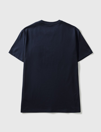 Shop Moncler Double Logo Patch T-shirt In Blue