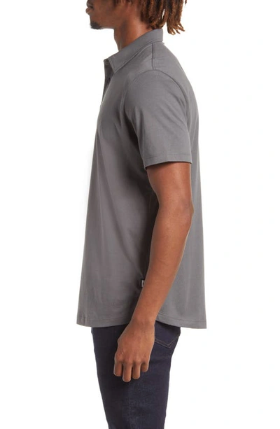 Shop Live Live Solid Pima Cotton Polo In Grey Skies