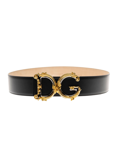 Shop Dolce & Gabbana Woman's Dg Barocco Black Belt