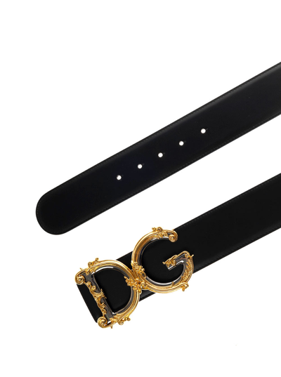 Shop Dolce & Gabbana Woman's Dg Barocco Black Belt