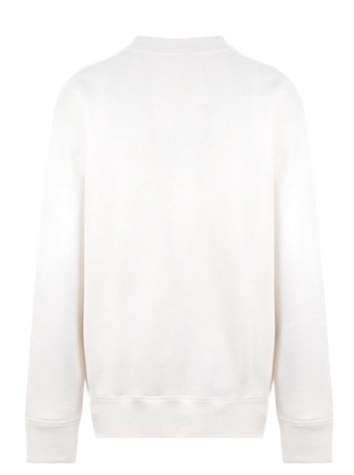 Shop Jil Sander Man's Sweatshirt In White Jersey With Contrasting Logo Print On Front
