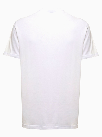 Shop Versace Men's  White Cotton T-shirt With Logo Print