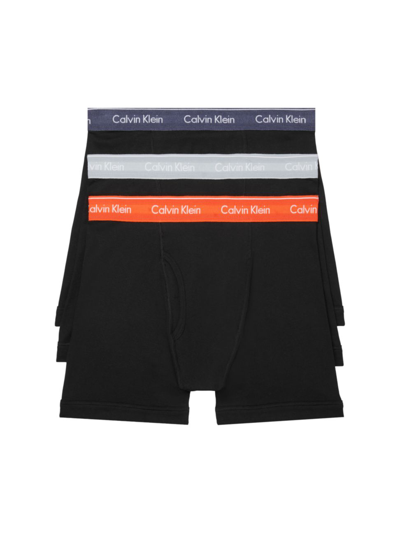 Shop Calvin Klein 3-pack Coton Boxer Briefs In Medium Grey