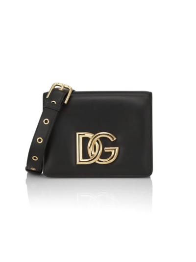 Shop Dolce & Gabbana Women's Dg Millennials Leather Crossbody Bag In Black