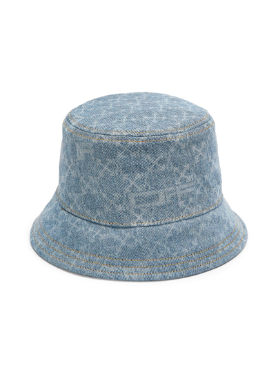 Shop Off-white Monogram Denim Bucket Hat In Light Blue