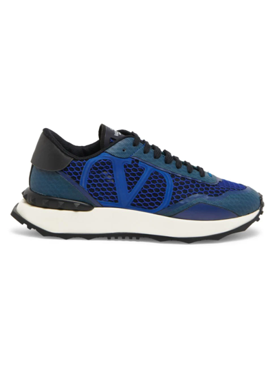 Shop Valentino Netrunner Lace-up Sneakers In Marine