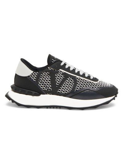 Shop Valentino Men's Netrunner Lace-up Sneakers In Nero