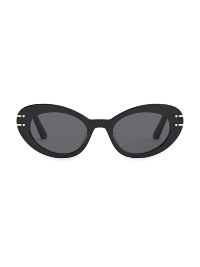 Shop Dior Women's Signature 51mm Cat Eye Sunglasses In Black