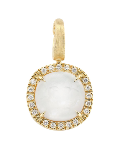 Shop Marco Bicego Women's Jaipur Color 18k Yellow Gold, Mother-of-pearl, & Diamond Pendant In Mother Of Pearl