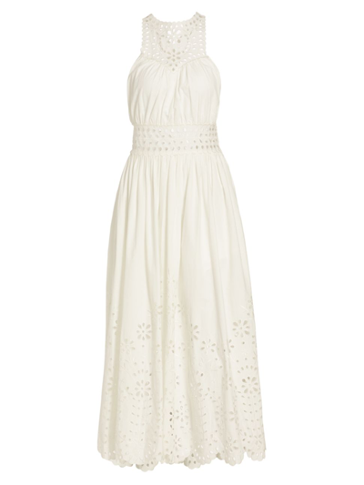 Shop Magali Pascal Women's Bloom Lilia Eyelet Maxi Dress In Off White