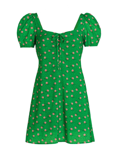 Shop Hvn Women's Dylan Minidress In Green Peach