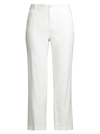 Shop Nydj Women's Marilyn Stretch-linen Trousers In Optic White