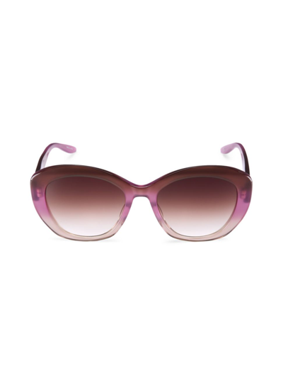 Shop Barton Perreira Women's Galilea 55mm Oval Sunglasses In Bella Wood Smokey Topaz