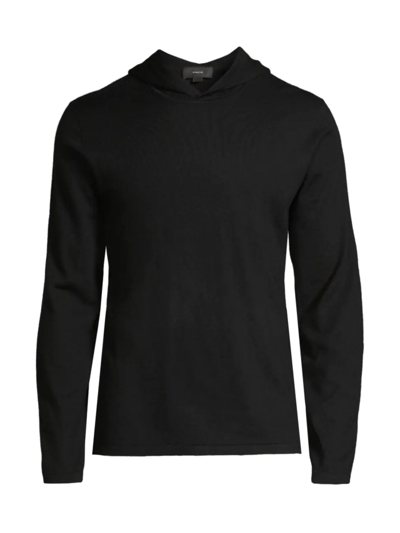 Shop Vince Men's Wool-blend Hooded Sweater In Black