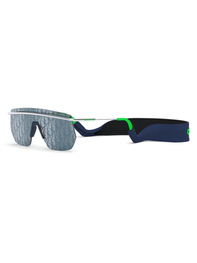 Shop Dior Men's Sporty Oblique Logo Sunglasses In Blue Green