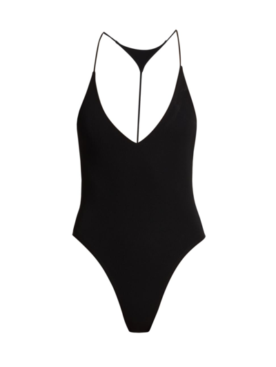 Shop Ronny Kobo Women's Simona V-neck Bodysuit In Black
