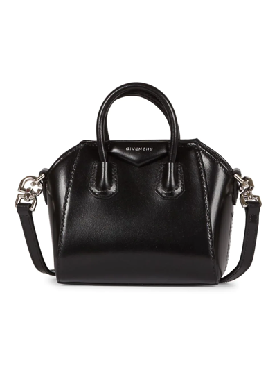 Givenchy Black Antigona Micro Leather Tote Bag In 001 Black