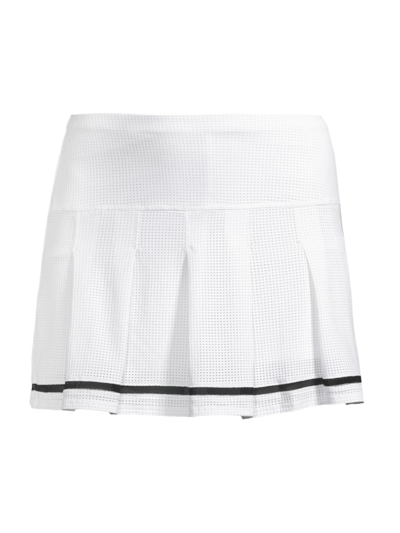 Shop Lucky In Love Women's Pleated Miniskirt In White Black