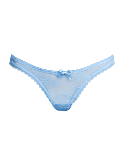 Shop Agent Provocateur Women's Hinda Lace Thong In Baby Blue