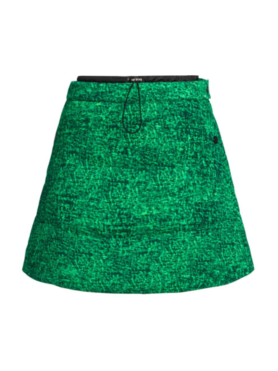 Shop Moncler Genius Women's 1 Moncler Jw Anderson Padded Drawcord Miniskirt In Green