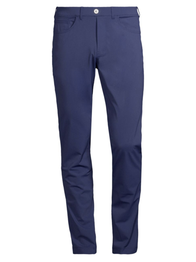 Shop Redvanly Men's Kent Flat-front Pants In Navy