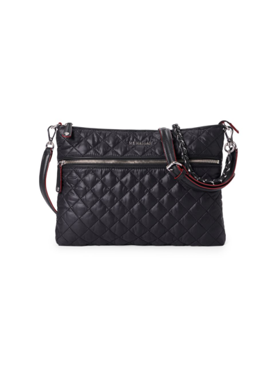 Shop Mz Wallace Women's Crosby Quilted Nylon Crossbody Bag In Black
