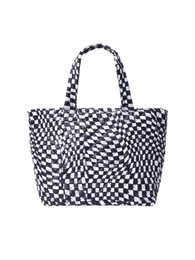 Shop Mz Wallace Women's Large Metro Quilted Nylon Tote Deluxe In Checkerboard