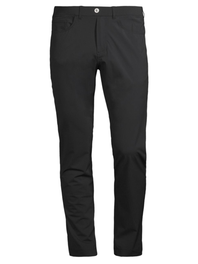 Shop Redvanly Men's Kent Flat-front Pants In Tuxedo