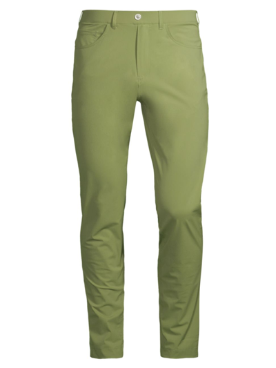Shop Redvanly Men's Kent Flat-front Pants In Calliste Green