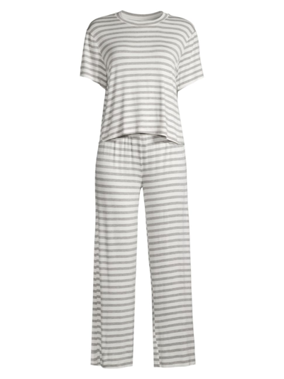 Shop Honeydew Intimates Women's All American 2-piece Pajama Set In Ivory Stripe